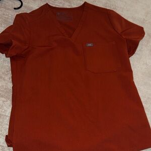 Figs V-Neck Scrub Top Auburn